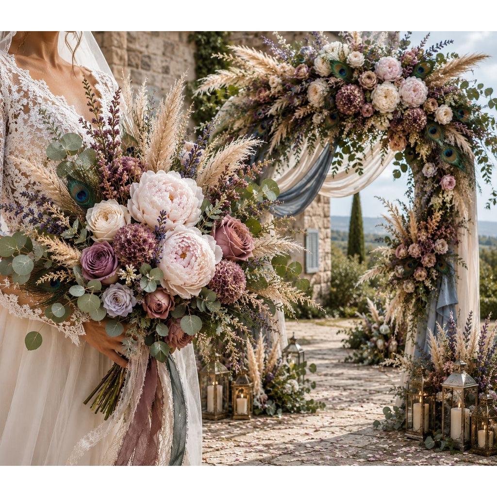Dusty Mauve Hydrangea Stems Set of 3 Faux Hydrangea Flowers Artificial Hydrangea Dried Look Floral Stems Wedding Decor French Country Decor