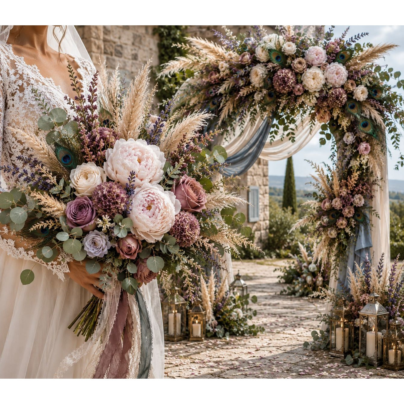 Dusty Mauve Hydrangea Stems Set of 3 Faux Hydrangea Flowers Artificial Hydrangea Dried Look Floral Stems Wedding Decor French Country Decor