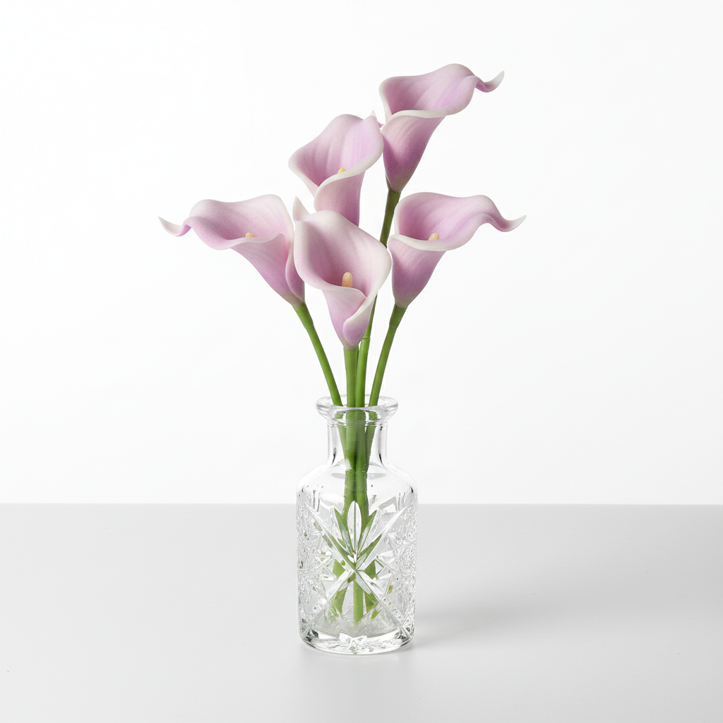 Four stems in crystal bud vase
