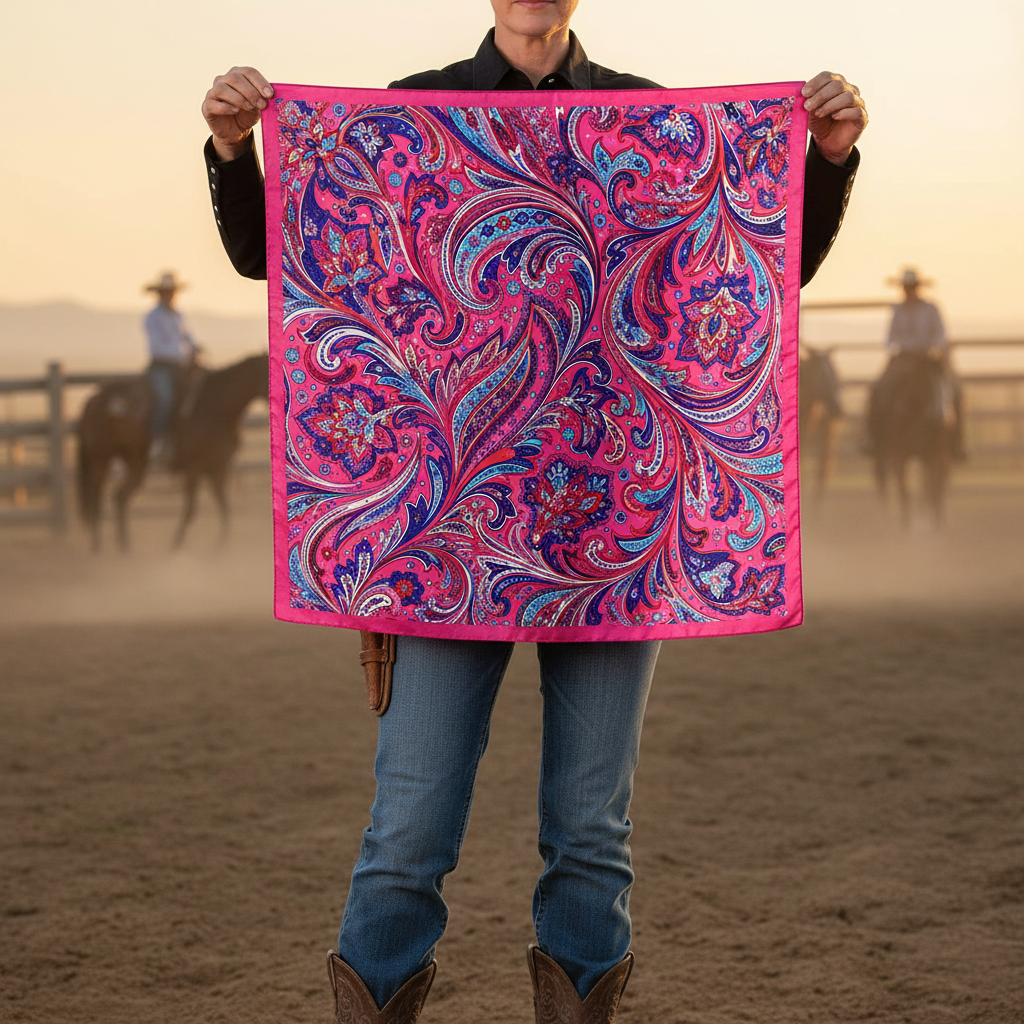 Fuchsia scarf size demonstration