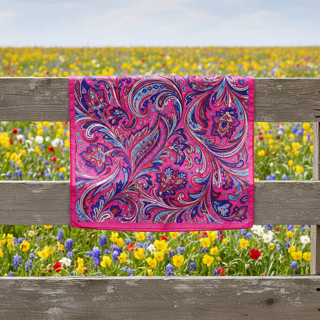 Fuchsia spring wildflower scarf image