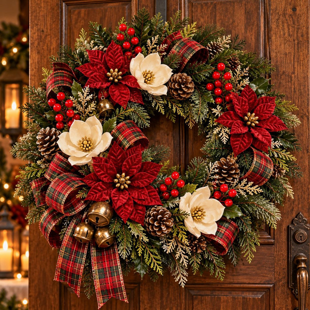 10 Artificial Red Berry Picks, 8-Inch Wired Christmas Wreath Garland Stems