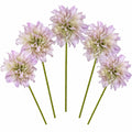 Blush Lavender Dahlia Stem Bundle Faux Flowers Cottagecore Wedding Bouquet Floral Decor Wreath Supplies Set of 5