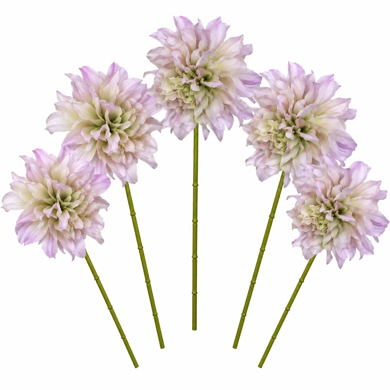 Blush Lavender Dahlia Stem Bundle Faux Flowers Cottagecore Wedding Bouquet Floral Decor Wreath Supplies Set of 5