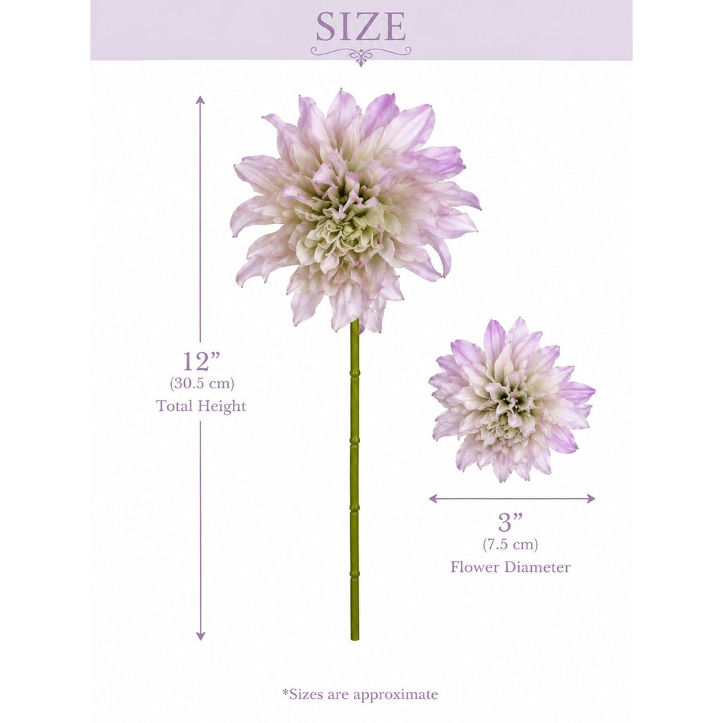 Measurement chart of a decorative flower with dimensions on a white background