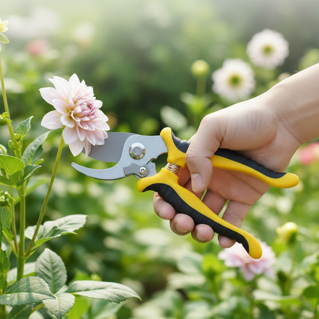 Garden Pruning Shears 7in Stainless Steel Scissors Houseplants Flowers Yellow Black