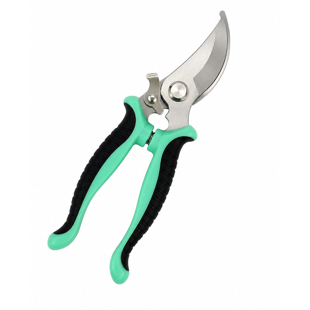 Garden Pruning Shears 7in Stainless Steel Scissors Houseplants Flowers Aqua Green