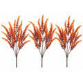 Artificial Fall Flower Bushes Set of 3, Rust Orange, 14 Inch UV Resistant