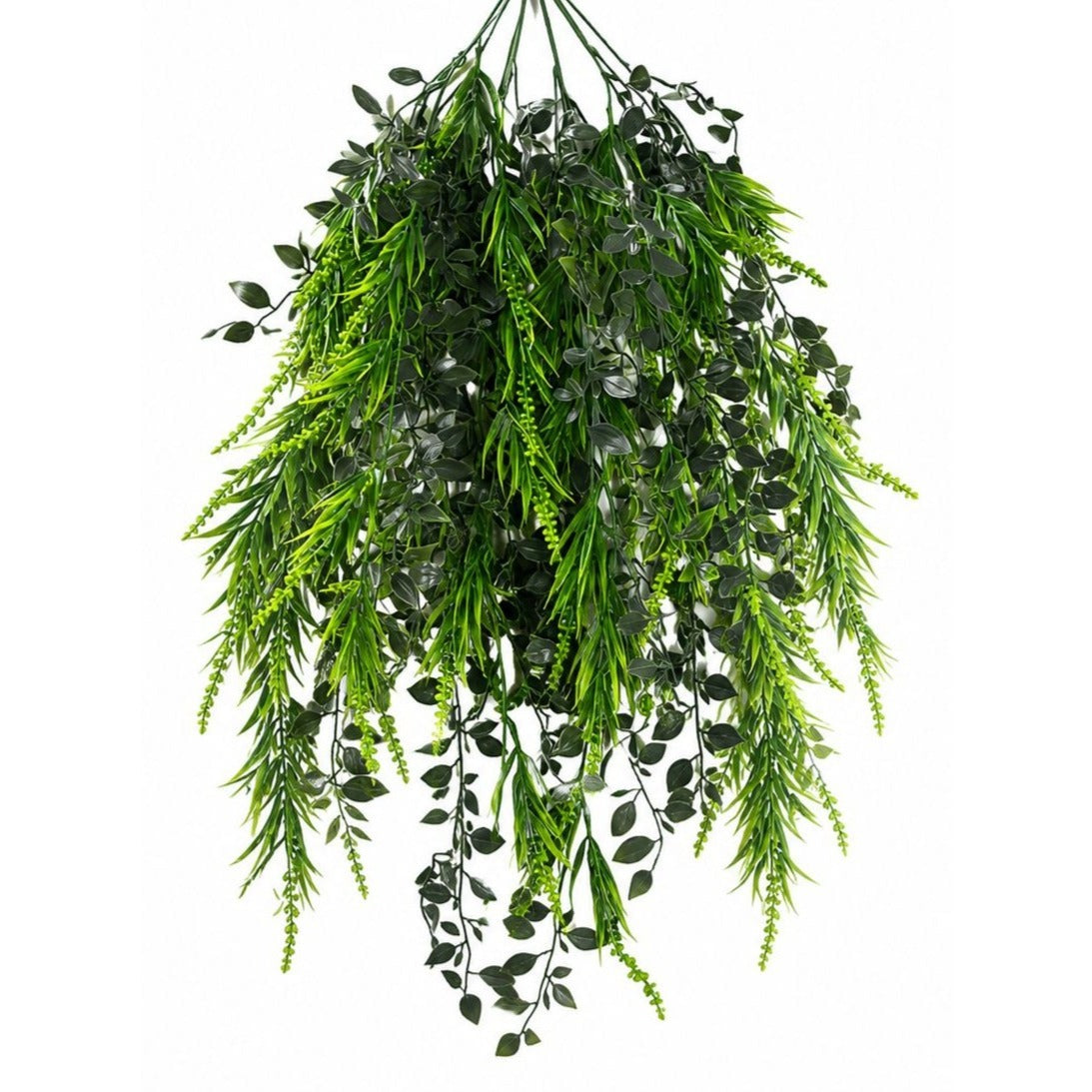 Artificial Hanging Plant 31 Inch, 6 Stem Faux Greenery Bundle, Cascading Trailing Plant for Basket Wreath Planter