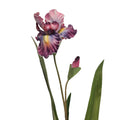 Artificial Iris Flower 33 Inch Tall Purple Faux Iris Stem Hand Painted Look Floral Decor