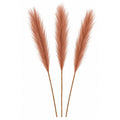 Artificial Chestnut Brown Pampas Grass Stems Set of 3 Faux Pampas Bundle Boho Farmhouse Fall Decor 26 Inch