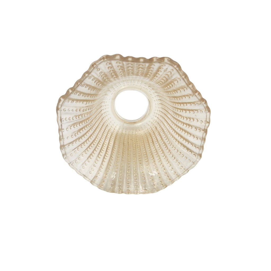 Vintage Iridescent Beaded Ribbed Glass Lamp Shade Sconce Chandelier 4.5 Inch