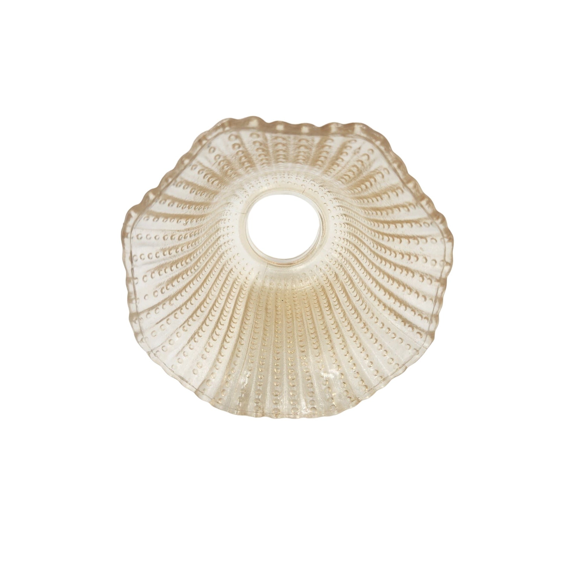 Vintage Iridescent Beaded Ribbed Glass Lamp Shade Sconce Chandelier 4.5 Inch