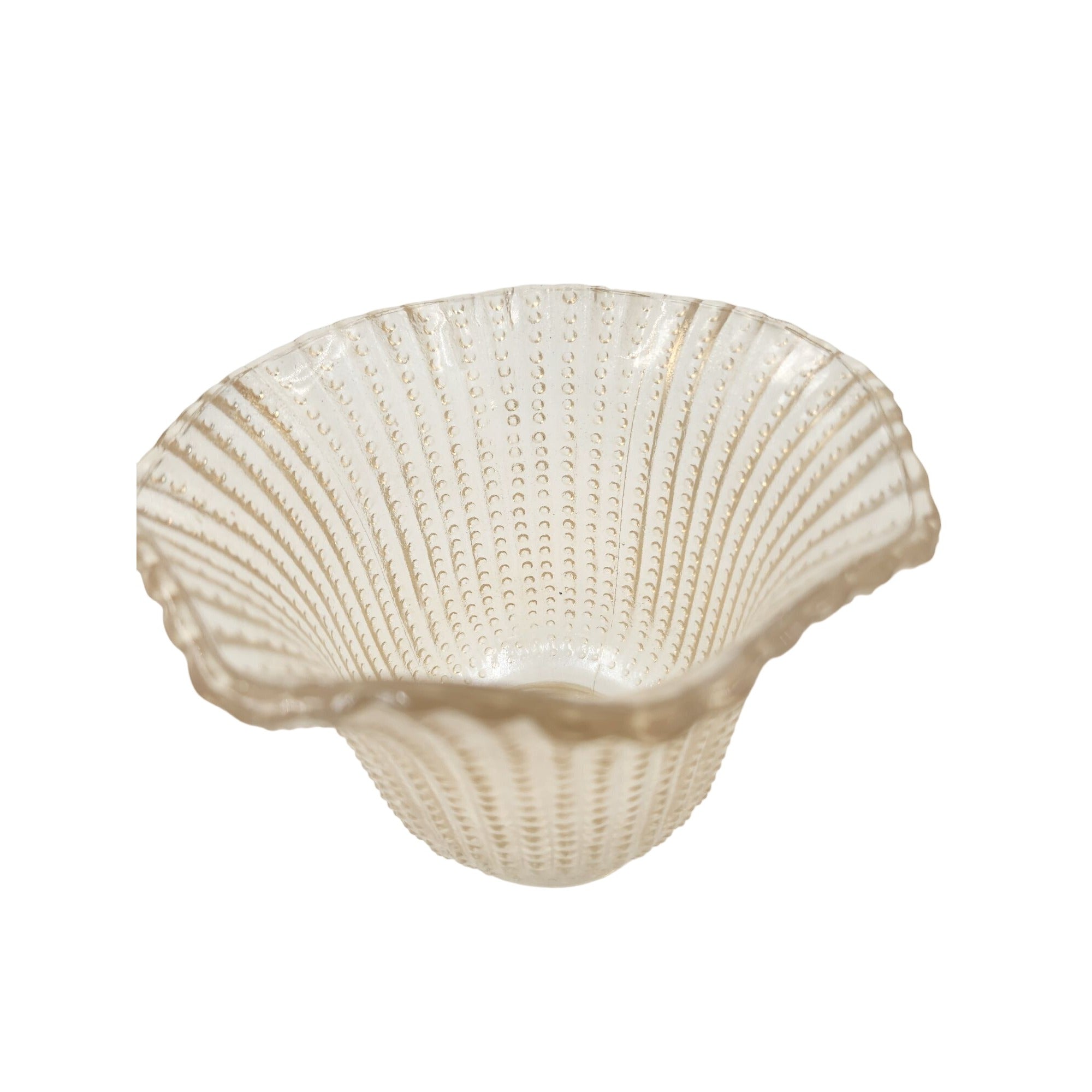 Vintage Iridescent Beaded Ribbed Glass Lamp Shade Sconce Chandelier 4.5 Inch