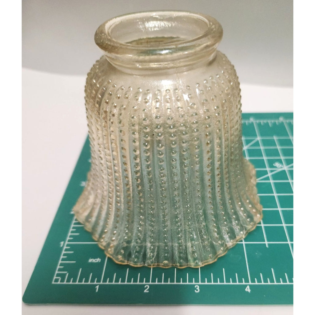 Vintage Iridescent Beaded Ribbed Glass Lamp Shade Sconce Chandelier 4.5 Inch