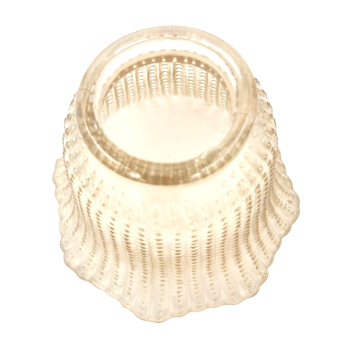 Vintage Iridescent Beaded Ribbed Glass Lamp Shade Sconce Chandelier 4.5 Inch