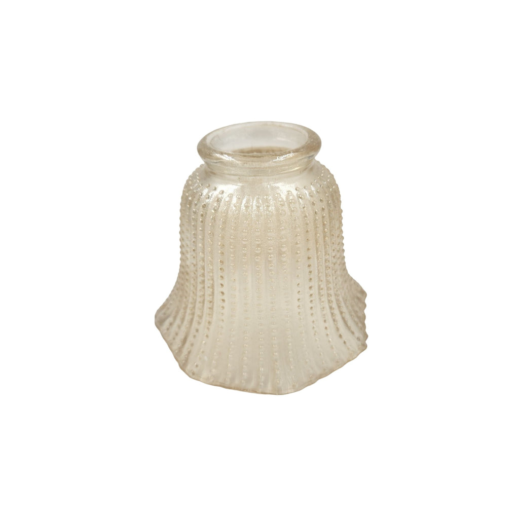 Vintage Iridescent Beaded Ribbed Glass Lamp Shade Sconce Chandelier 4.5 Inch