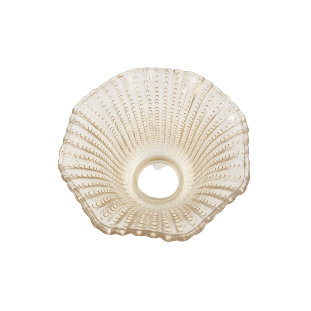 Vintage Iridescent Beaded Ribbed Glass Lamp Shade Sconce Chandelier 4.5 Inch