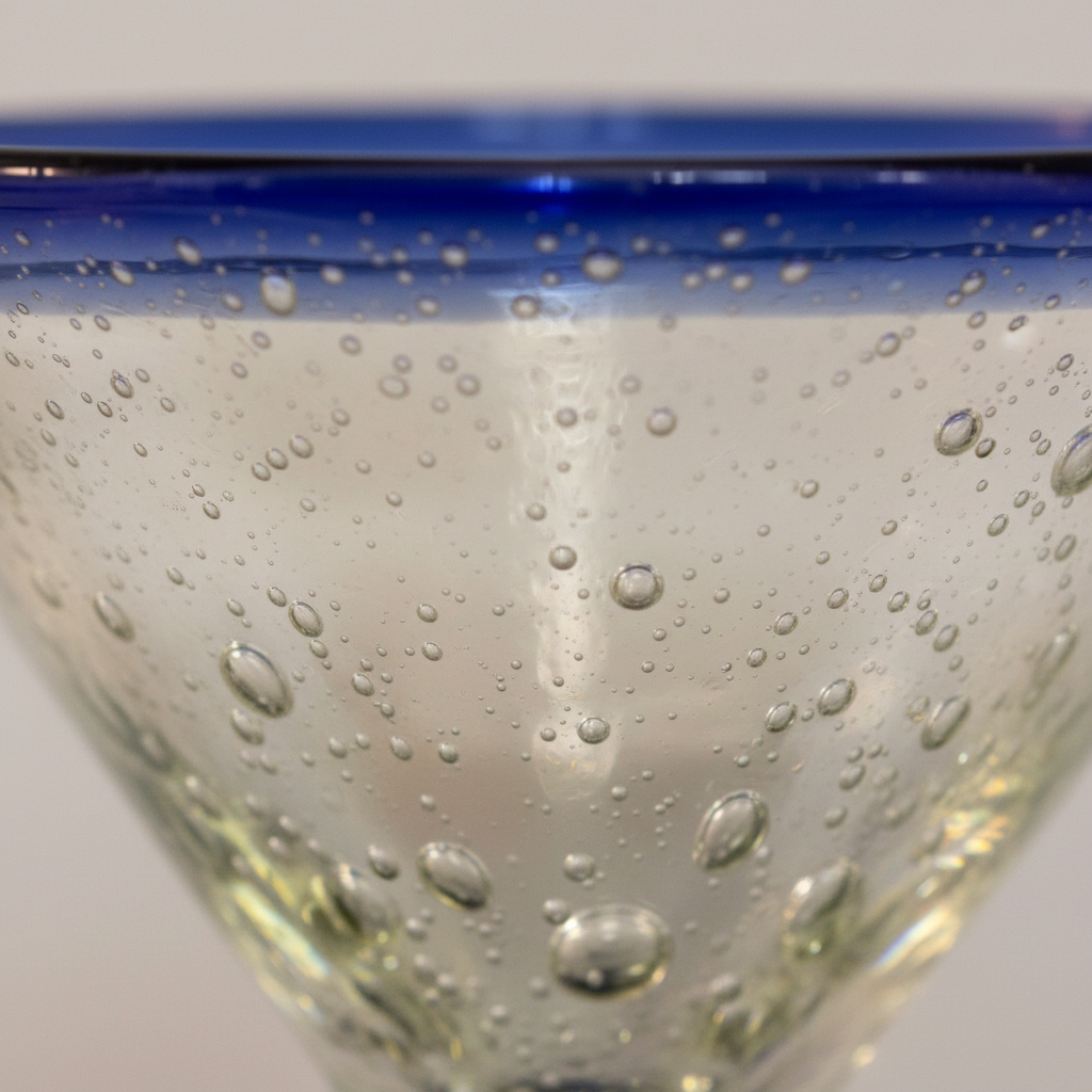 Hand-blown glass texture detail