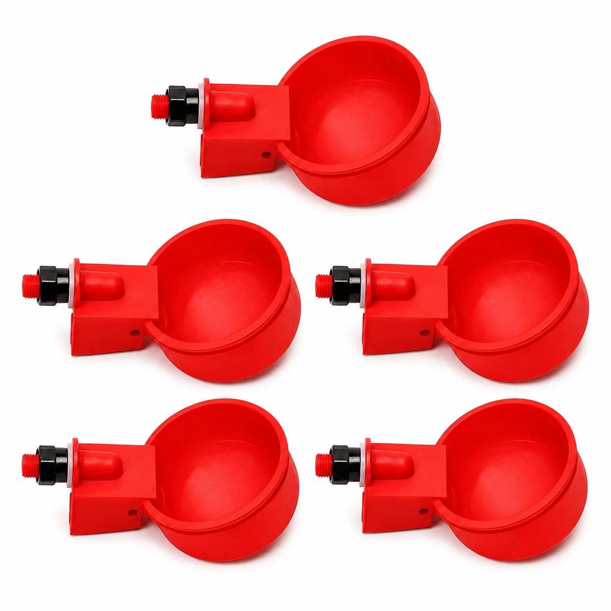 Automatic Poultry Water Cups Set of 5 | No Peck Gravity Waterer for Chicken Duck Turkey Game Birds
