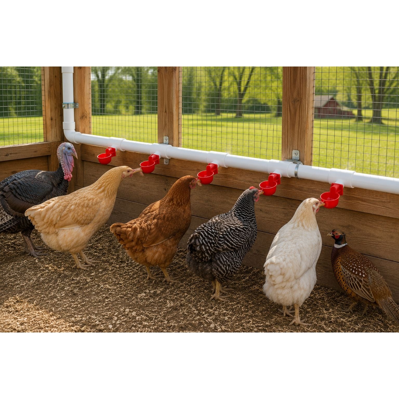 Automatic Poultry Water Cups Set of 5 | No Peck Gravity Waterer for Chicken Duck Turkey Game Birds