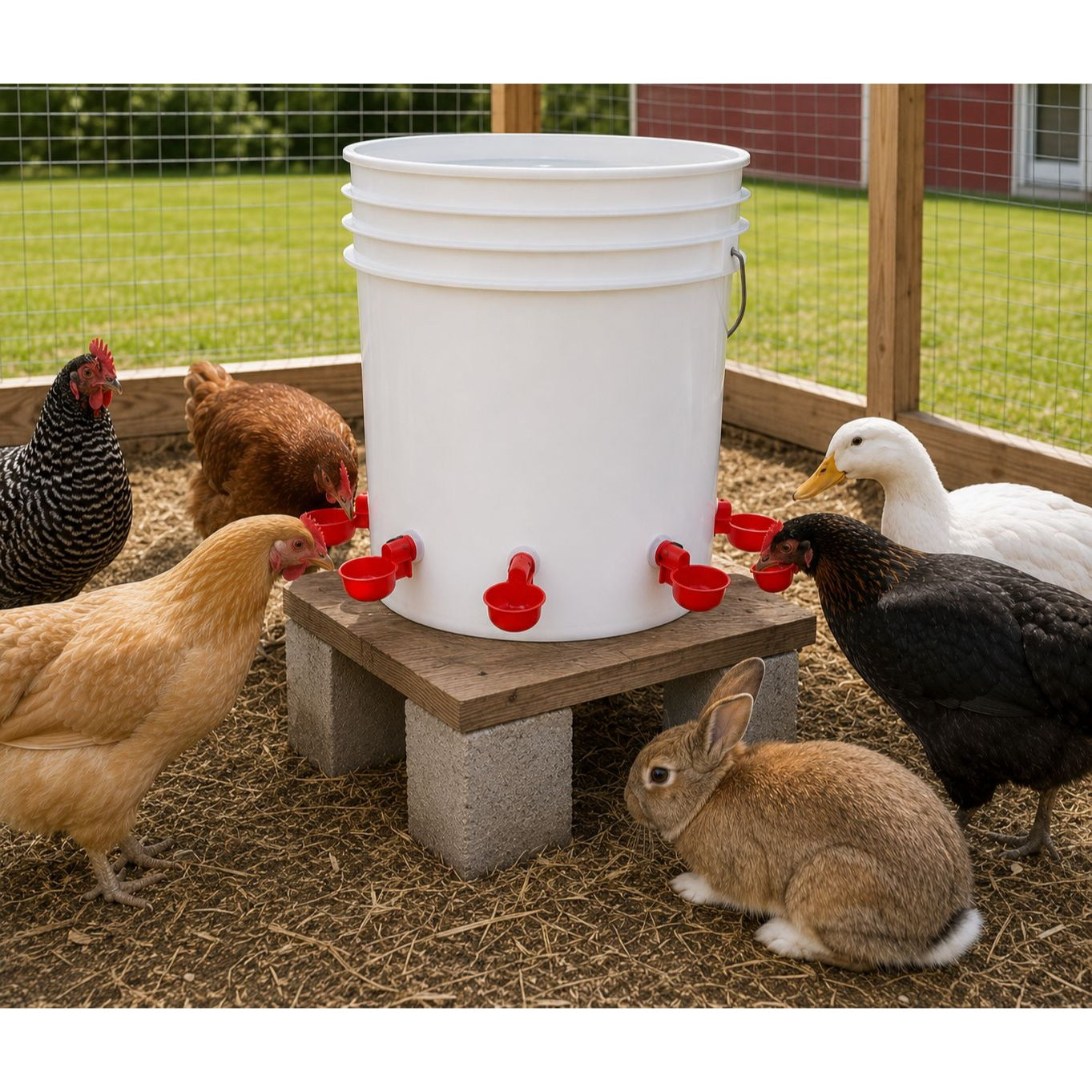 Automatic Poultry Water Cups Set of 5 | No Peck Gravity Waterer for Chicken Duck Turkey Game Birds