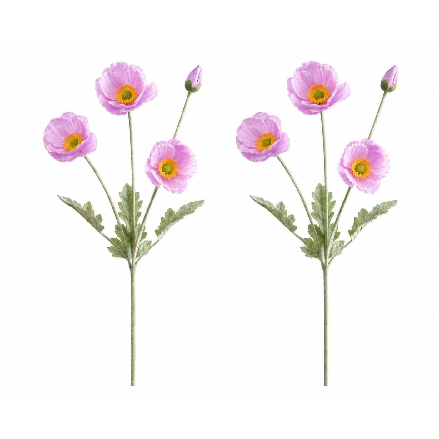 Lavender Poppy Stems Faux Poppy Flowers Artificial Wildflower Spray Cottagecore Floral Stems Purple Spring Flowers 23 Inch Set of 2