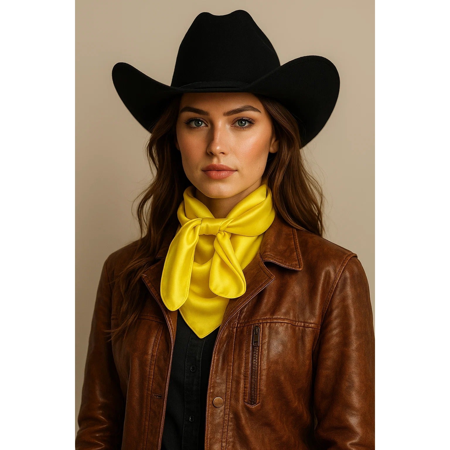 Yellow Wild Rag Scarf 23x23" Satin Western Accessory Cowgirl or Cowboy