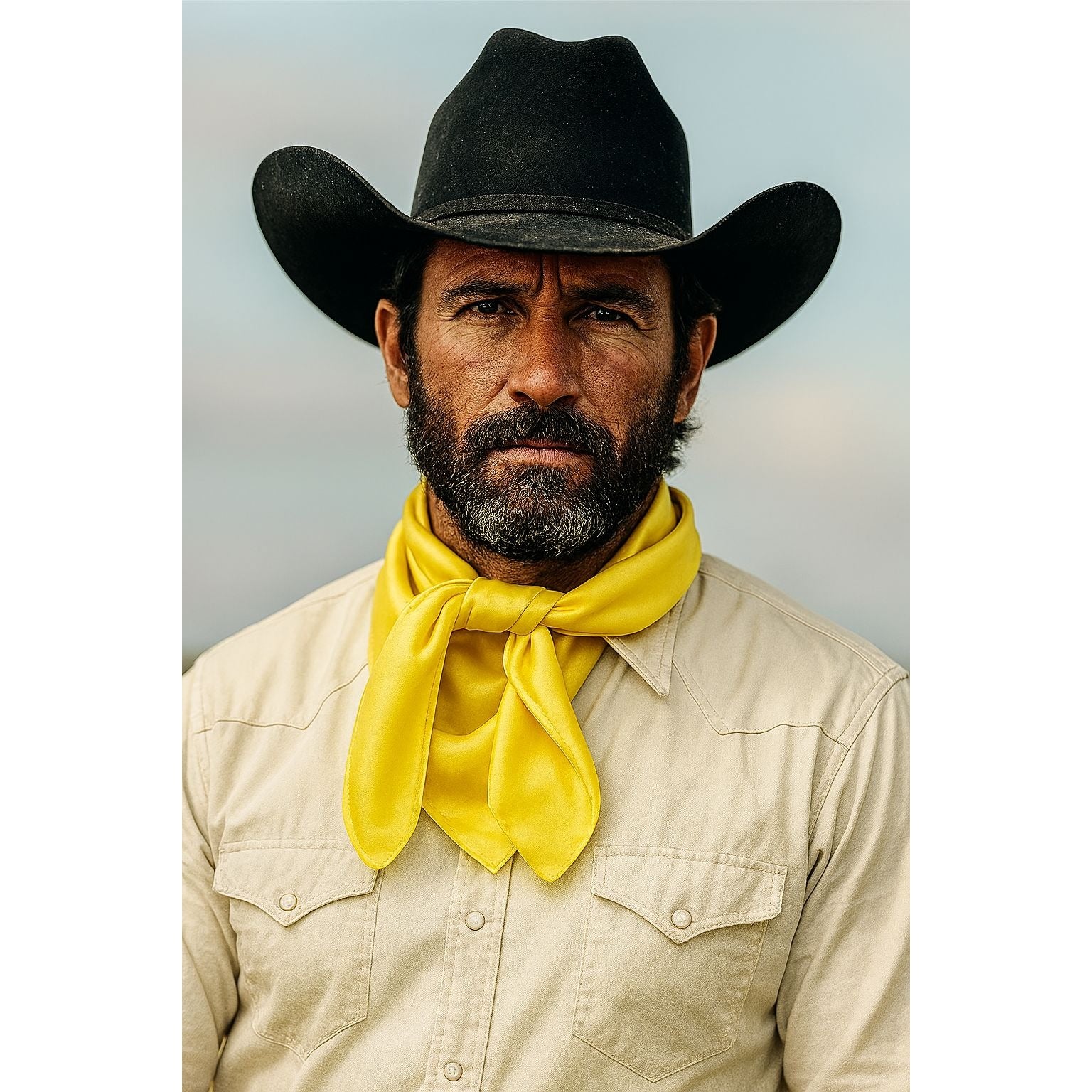 Yellow Wild Rag Scarf 23x23" Satin Western Accessory Cowgirl or Cowboy