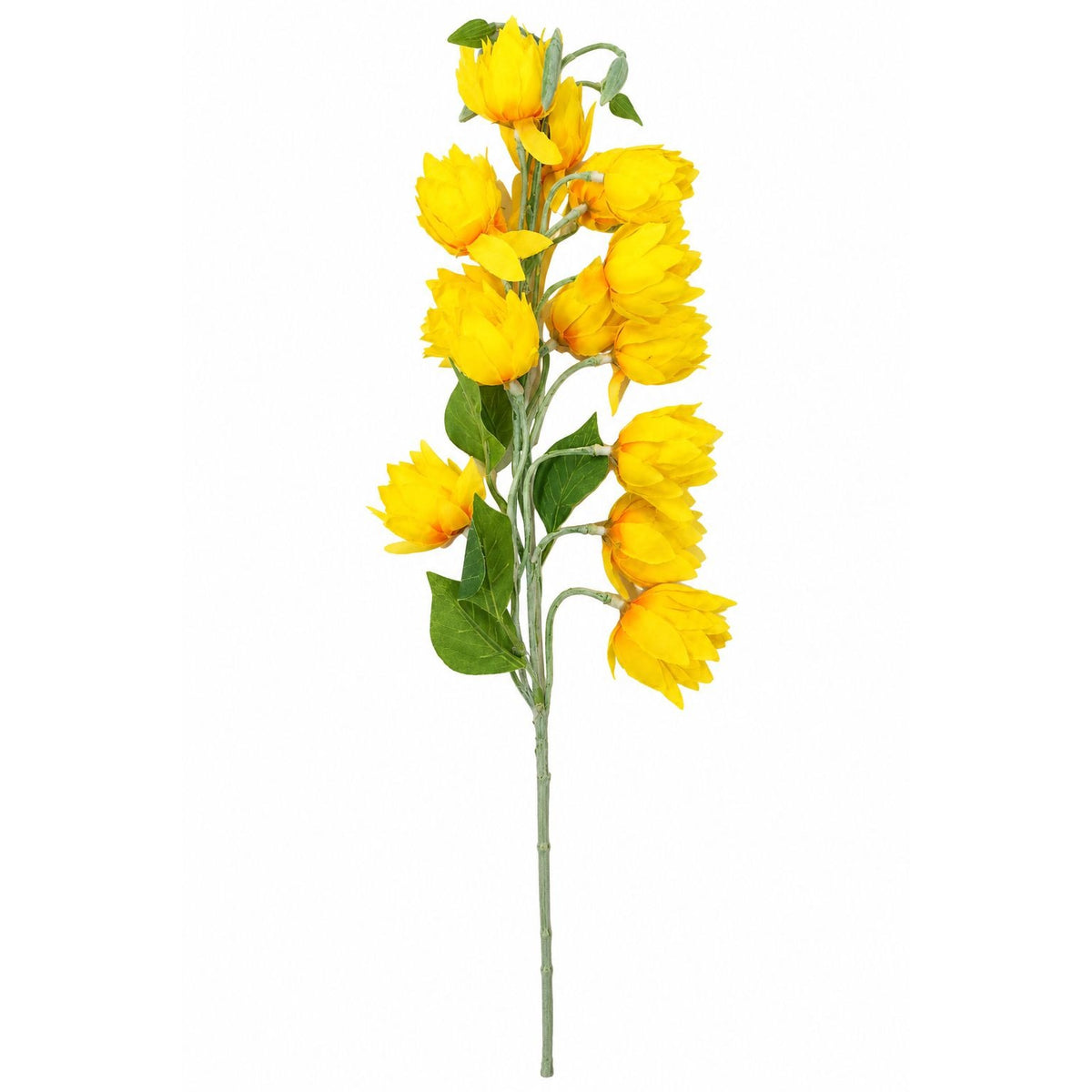 Yellow Artificial Silk Flower Spray, 32 Inches, Single Wired Stem
