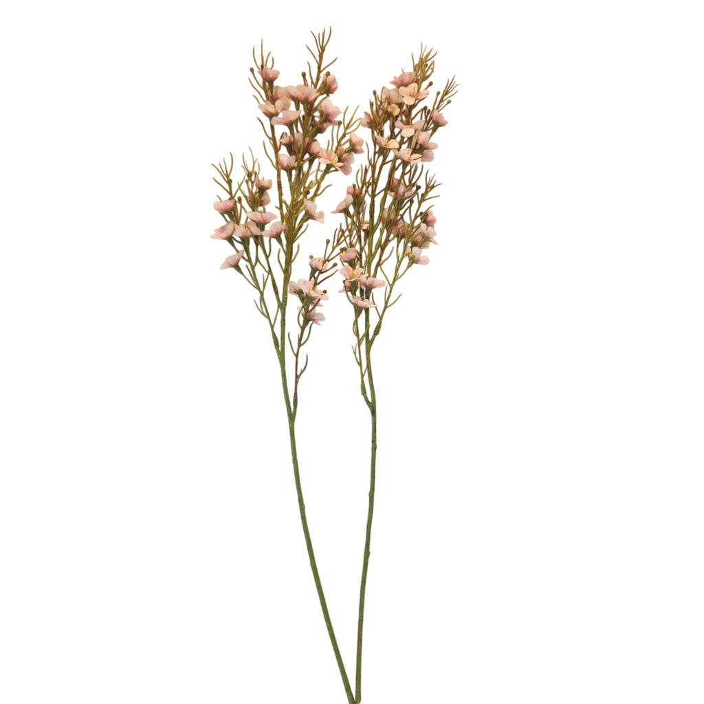 Artificial Blush Pink Dogwood Stems 2 Pcs Two Tone Wax Flower Faux Floral Wedding Decor 24 Inch