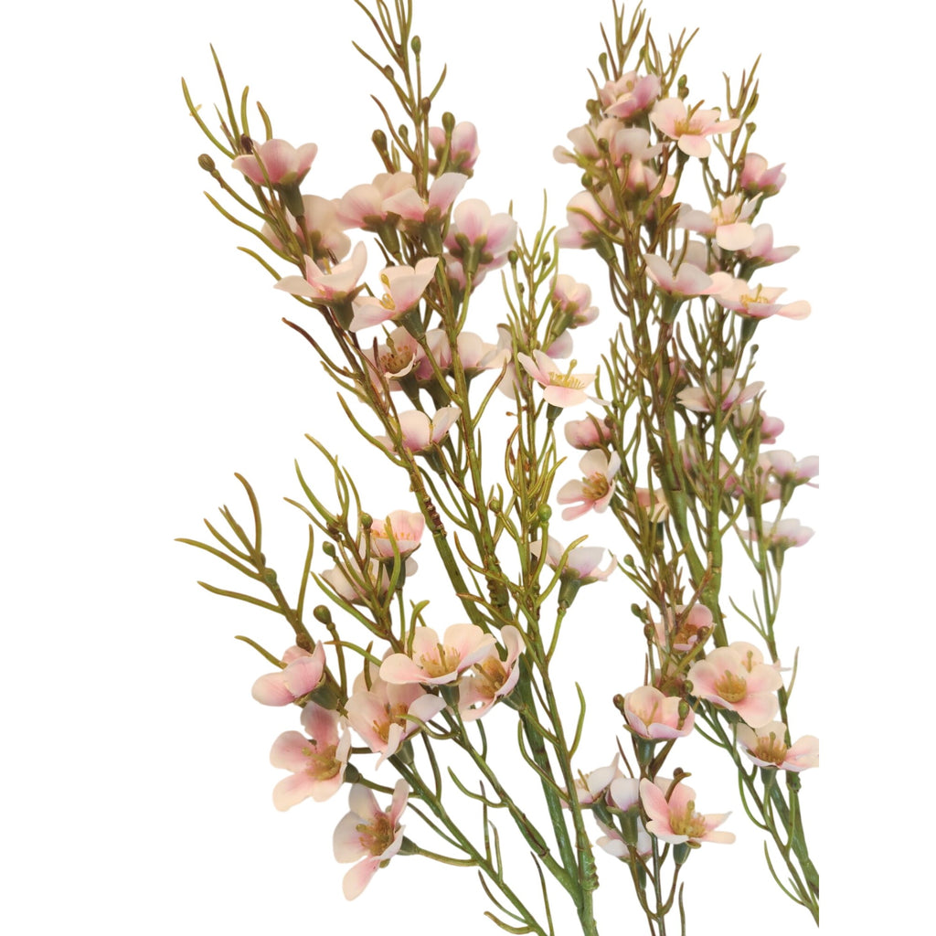 Artificial Blush Pink Dogwood Stems 2 Pcs Two Tone Wax Flower Faux Floral Wedding Decor 24 Inch