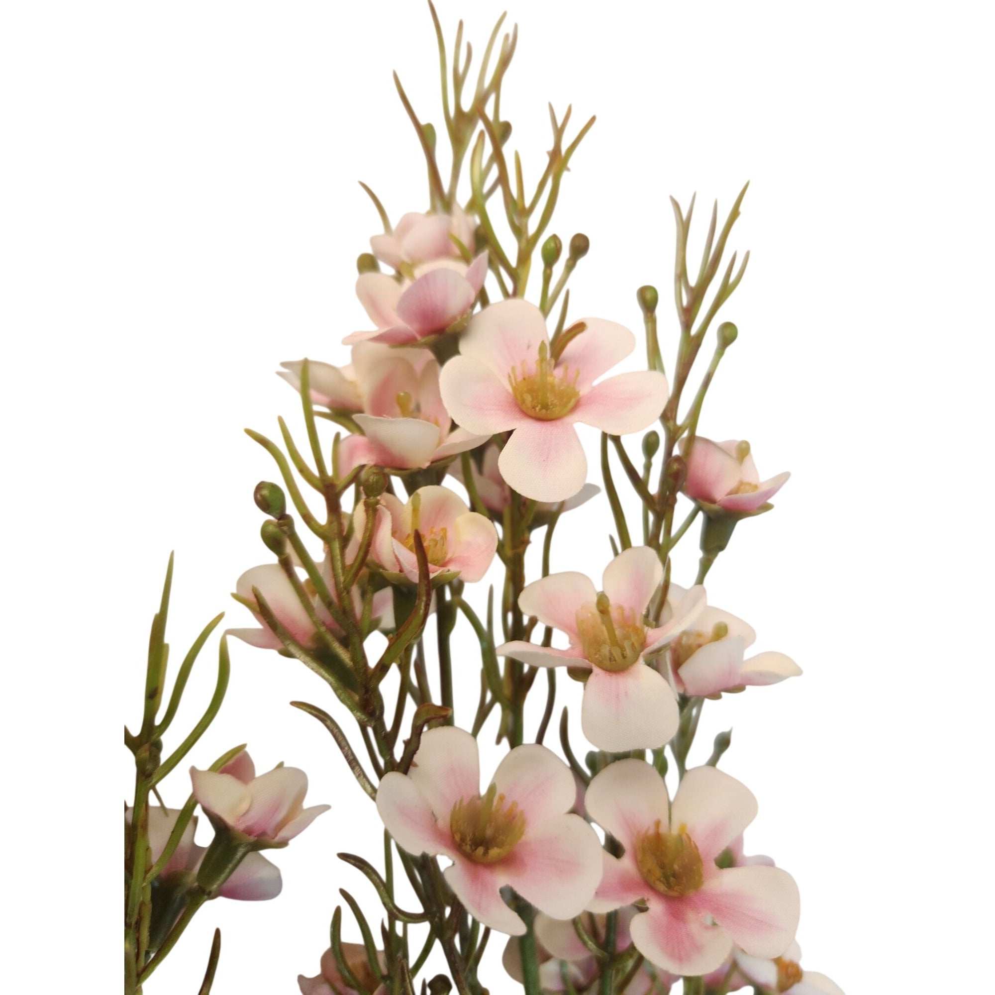 Artificial Blush Pink Dogwood Stems 2 Pcs Two Tone Wax Flower Faux Floral Wedding Decor 24 Inch