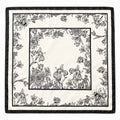 Off White Black Floral Honey Bee Satin Square Scarf 26x26 Polyester Neck Hair