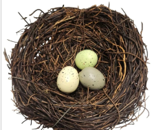 Rustic Bird Nest With Decorative Eggs 6 Inch Natural Spring Farmhouse Easter Decor