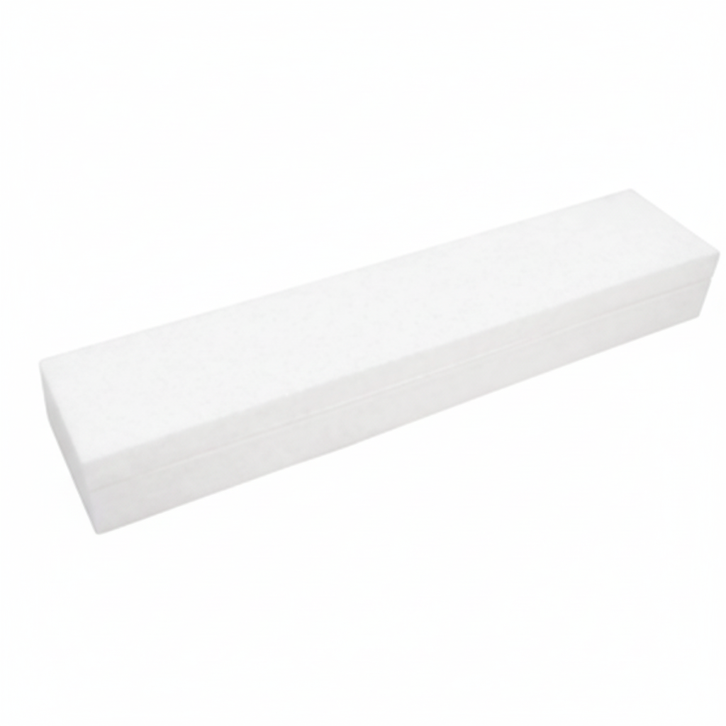 White dry floral foam block smooth dense foam brick on pure white background