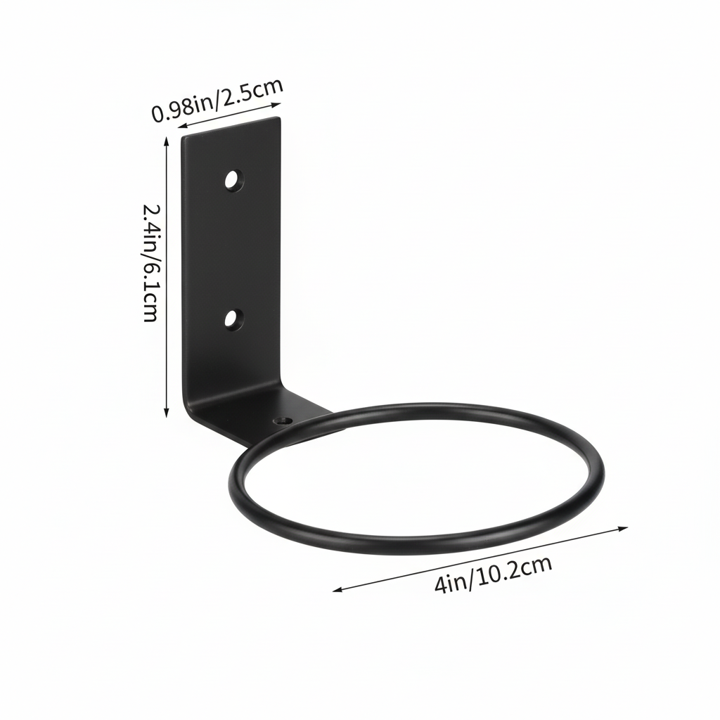 Plant holder dimensions diagram 4 inch ring 2.4 inch height