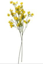 Artificial Buttercup Yellow Dogwood Stems 2 Pcs Faux Wax Flower Yellow Floral Spring Decor 24 Inch
