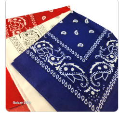 Bandanas 21x21" Western Cowboy Cowgirl - Red White Blue Paisley Square Scarves 3 Pack