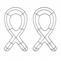 Close-up of awareness ribbon wreath form showing sturdy metal wire construction and ribbon shape detail