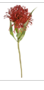 Artificial Red Pincushion Protea Stem | Faux Leucospermum Flower | Tropical Floral Decor