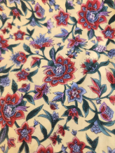 Hoffman Canterbury Manor Floral Fabric 3.25 Yds x 44" Butter Yellow Cotton Print