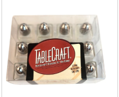 TableCraft Salt & Pepper Collection 12 Mini Shaker Sets Glass/Silver Finish Compact Design