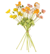 Silk Poppy Bouquet 8 Stem Faux Flowers Rustic Home Decor Yellow Orange Peach Arrangement
