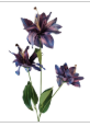 Luxury Artificial Tiger Lily Stem 34 Inch | Purple Blue Faux Lily | Designer Artificial Silk Floral | Elegant Wedding Home Decor