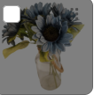 Dusty Blue Faux Silk Sunflower Stems 15 Inch 3 Stem Bunch Artificial Flowers Decor