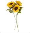 Artificial Sunflower Stems Set of 3 | Yellow Faux Sunflowers | Farmhouse Decor Floral | Silk Flowers for Wedding Summer Decor