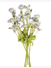 Light Blue Silk Poppy Flowers Faux Wildflower Bouquet 8 Stems 24 Inch