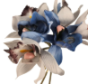Blue Gray Cymbidium Orchid Artificial Flowers 7 Stem Bundle, Faux Orchid Wedding Flowers, DIY Corsage Boutonniere Supply