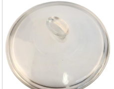 Vintage Pyrex Clear Glass Lid CW 22 C 8" Round W/ Oval Handle Fin Knob Design